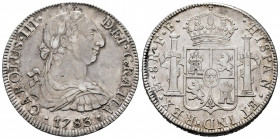 Charles III (1759-1788). 8 reales. 1783. Mexico. FF. (Cal-1124). Ag. 26,90 g. Choice VF. Est...150,00. 

Spanish Description: Carlos III (1759-1788)...