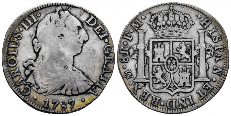 Charles III (1759-1788). 8 reales. 1787. Mexico. FM. (Cal-1131). Ag. 26,61 g. So...