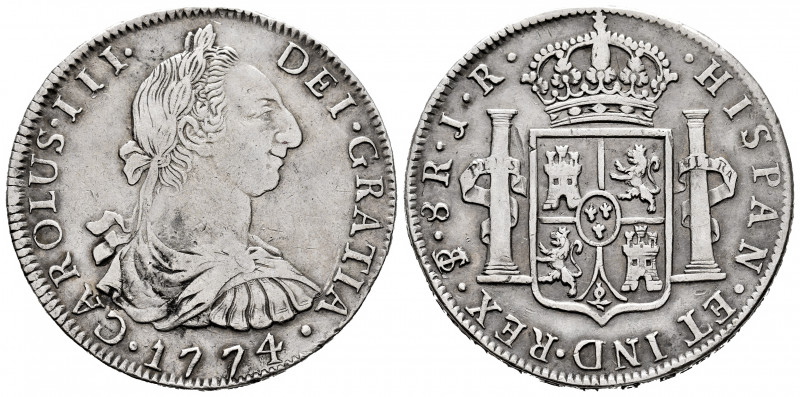 Charles III (1759-1788). 8 reales. 1774. Potosí. JR. (Cal-1170). Ag. 26,73 g. Ha...