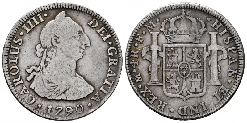 Charles IV (1788-1808). 4 reales. 1790. Mexico. FM. (Cal-795). Ag. 13,25 g. Bust...