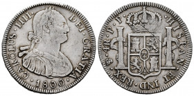 Charles IV (1788-1808). 4 reales. 1800. Potosí. PP. (Cal-835). Ag. 13,56 g. Scratch on reverse. Almost VF/VF. Est...100,00. 

Spanish Description: C...