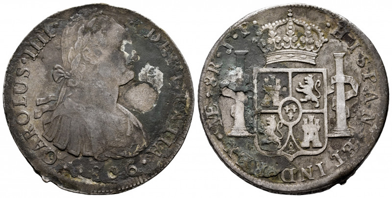 Charles IV (1788-1808). 8 reales. 1806. Lima. JP. (Cal-926). Ag. 27,16 g. Deposi...