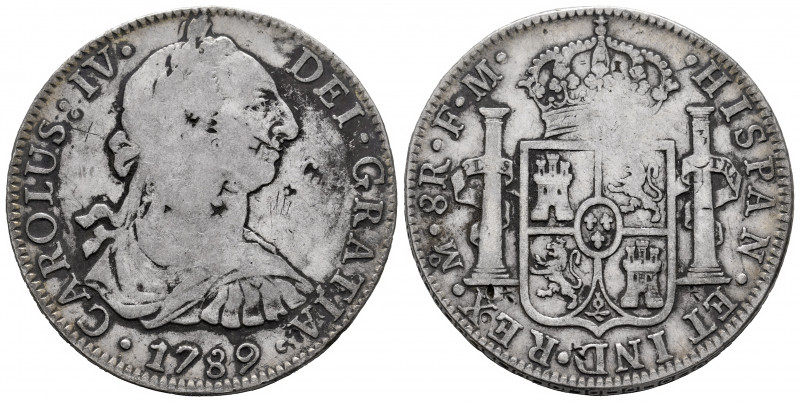 Charles IV (1788-1808). 8 reales. 1789. Mexico. FM. (Cal-950). Ag. 26,59 g. Bust...