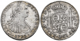 Charles IV (1788-1808). 8 reales. 1791. Mexico. FM. (Cal-953). Ag. 26,76 g. Nicks on edge. Almost VF/VF. Est...75,00. 

Spanish Description: Carlos ...