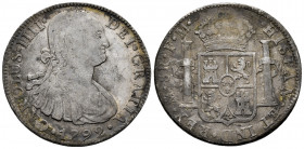 Charles IV (1788-1808). 8 reales. 1792. Mexico. FM. (Cal-954). Ag. 26,23 g. F. Est...40,00. 

Spanish Description: Carlos IV (1788-1808). 8 reales. ...