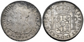 Charles IV (1788-1808). 8 reales. 1794. Mexico. FM. (Cal-956). Ag. 26,88 g. Minor rust. Toned. VF/Choice VF. Est...50,00. 

Spanish Description: Car...