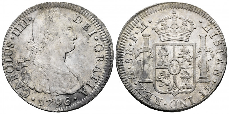 Charles IV (1788-1808). 8 reales. 1796. Mexico. FM. (Cal-959). Ag. 26,88 g. Almo...