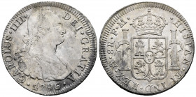 Charles IV (1788-1808). 8 reales. 1796. Mexico. FM. (Cal-959). Ag. 26,88 g. Almost VF/VF. Est...40,00. 

Spanish Description: Carlos IV (1788-1808)....