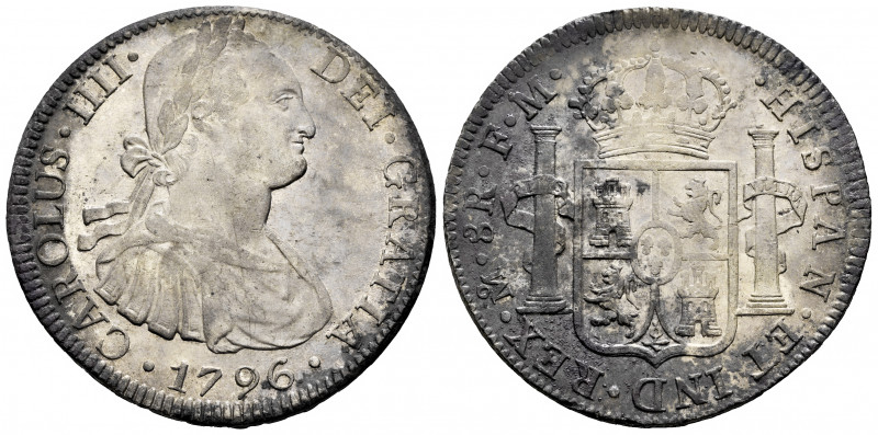 Charles IV (1788-1808). 8 reales. 1796. Mexico. FM. (Cal-959). Ag. 26,90 g. Mino...