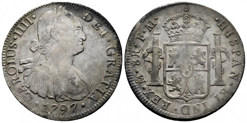 Charles IV (1788-1808). 8 reales. 1797. Mexico. FM. (Cal-960). Ag. 26,90 g. Tone...