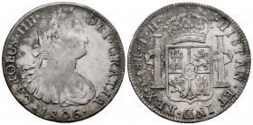 Charles IV (1788-1808). 8 reales. 1806. Mexico. TH. (Cal-984). Ag. 26,49 g. Rust. Choice F/Almost VF. Est...50,00. 

Spanish Description: Carlos IV ...