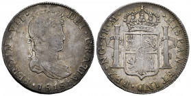 Ferdinand VII (1808-1833). 4 reales. 1818. Guatemala. M. (Cal-1053). Ag. 13,37 g. Very rare date. Toned. Ex Áureo 27/10/2004, lot 1007. Almost VF/VF. ...