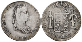 Ferdinand VII (1808-1833). 8 reales. 1814. Guadalajara. MR. (Cal-1206). Ag. 27,01 g. Scarce. Almost VF. Est...150,00. 

Spanish Description: Fernand...