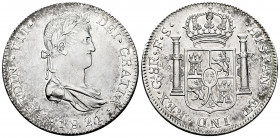 Ferdinand VII (1808-1833). 8 reales. 1821. Guadalajara. FS. (Cal-1210). Ag. 26,96 g. Minor nick on edge. Hairline on reverse. Original luster. Magnifi...