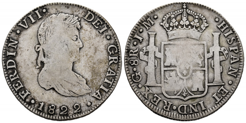 Ferdinand VII (1808-1833). 8 reales. 1822. Guanajuato. JM. (Cal-1218). Ag. 26,79...