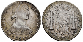 Ferdinand VII (1808-1833). 8 reales. 1811. Lima. JP. (Cal-1242). Ag. 26,49 g. Indigenous bust. Almost VF/Choice F. Est...110,00. 

Spanish Descripti...