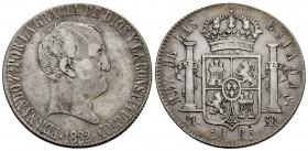 Ferdinand VII (1808-1833). 20 reales. 1822. Madrid. SR. (Cal-1282). Ag. 26,94 g. "Cabezon" type. Scarce. Almost VF. Est...150,00. 

Spanish Descript...