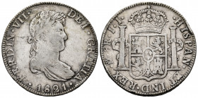 Ferdinand VII (1808-1833). 8 reales. 1821. Mexico. JJ. (Cal-1337). Ag. 26,90 g. Knock on edge. Almost VF. Est...65,00. 

Spanish Description: Fernan...