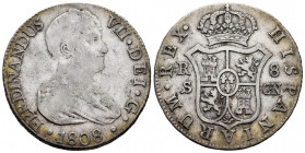 Ferdinand VII (1808-1833). 8 reales. 1808. Sevilla. CN. (Cal-1411). Ag. 26,98 g. Bare bust. Choice F/Almost VF. Est...150,00. 

Spanish Description:...