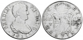 Ferdinand VII (1808-1833). 8 reales. 1811. Valencia. SG. (Cal-1438). Ag. 26,93 g. Minor nick on edge. Very scarce. Almost VF. Est...300,00. 

Spanis...