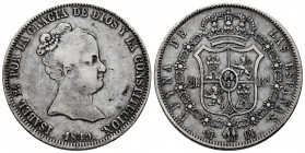 Elizabeth II (1833-1868). 20 reales. 1849. Madrid. CL. (Cal-588). Ag. 26,10 g. Minor nick on edge. Toned. Almost VF/VF. Est...250,00. 

Spanish Desc...