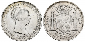Elizabeth II (1833-1868). 20 reales. 1855. Madrid. (Cal-597). Ag. 25,77 g. Cleaned. VF. Est...100,00. 

Spanish Description: Isabel II (1833-1868). ...