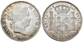 Elizabeth II (1833-1868). 20 reales. 1861. Madrid. (Cal-619). Ag. 25,84 g. Almost VF/Choice VF. Est...120,00. 

Spanish Description: Isabel II (1833...