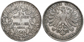 Germany. Double thaler (3 1/2 gulden). 1844. Frankfurt. (Jaeger-23). (Dav-641). (Km-329). Ag. 37,10 g. Wonderful toned. Very beautiful specimen. Choic...