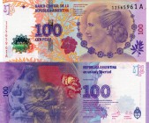 Argentina, 100 Pesos, 2012, UNC, p358a
serial number: 12565961A, Eva Peron portrait, Commemorative issue