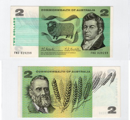 Australia, 2 Dollars, 1967, UNC, p38b
serial number: FKG 029299, signs: Coombs-...
