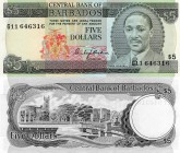 Barbados, 5 Dollars, 1975, UNC, p32
serial number: G11 646316, cricketer and Jamaican senator Sir Frank Worrell portrait