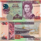 Belize, 50 Dollars, 2009, UNC, p70c
serial number: DE 336033, Queen Elizabeth II portrait