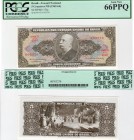 Brazil, 5 Cruzeiros, 1962-1964, UNC, p176c
PCGS 66, PPQ, serial number: 4165A-003376