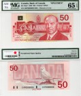 Canada, 50 Dollars, 1988, UNC, BC: 59aS, SPECİMEN
PMG 65, EPQ, serial number: EHP 00000 0693, signs: Thiessen -Crow, Canadİan politician, journalist ...