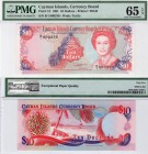 Cayman, 10 Dollars, UNC, 1991, p13
PMG 65, EPQ, serial number: B/1 000230, LOW NUMBER, Queen Elizabeth II portrait