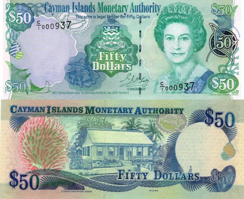 Cayman Islands, 50 Dollars, 2001, UNC, p29a
serial number: C/1 000037, LOW SERİ...