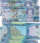 Cayman Islands, 1 Dollar, 2015, UNC, p38c, (TWO CONSECUTİVE BANKNOTES)
serial numbers: D/3 882530- D/3 882530, Queen Elizabeth II portrait