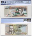 East Caribbean States, 100 Dollars, 2012, UNC, p55
PCGS 65, OPQ, serial number: VL 551632, Queen Elizabeth II portrait, St. Kitts Islands