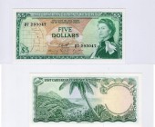 East Caribbean States, 5 Dollars, 1974, UNC, p14h2
serial number: D7 293047, Queen Elizabeth II portrait