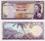 East Caribbean States, 20 dollars, 1965, AUNC, p15g2
serial number: A15 503603, Queen Elizabeth portrait