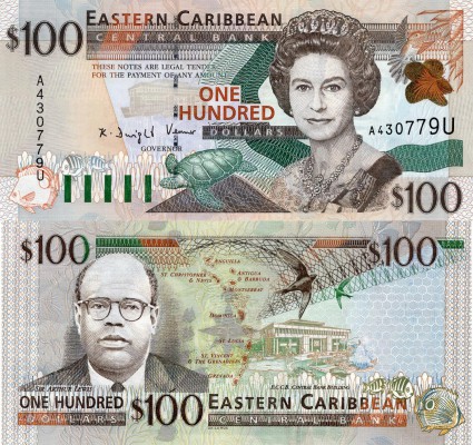 East Caribbean States, 100 Dollars, 2000, UNC, p41u 
serial number: A 430779U, ...
