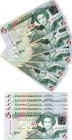East Caribbean, 5 Dollars, 2003, UNC, p42a, (FIVE CONSECUTİVE BANKNOTES
serial numbers: AD 649351- AD 649352- AD 649353- AD 649354- AD 649355, Queen ...