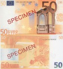 Euro, 50 Euro, 2001, UNC, SPECİMEN
serial number: 012345678900, SPECİMEN