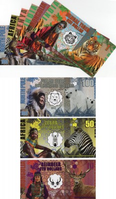 Fantasy banknote lot, 1-5-20-50-100, 2017, UNC
fantasy banknotes