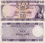 Fiji, 10 Dollars, 1974, VF, p74c
serial number: A/4 973700, Queen Elizabeth II portrait