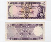 Fiji, 10 Dollars, 1974, XF, p74b
serial number: A/3 756852, Queen Elizabeth II portrait
