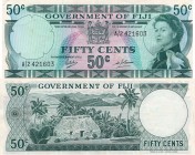 Fiji, 50 Cents, 1969, XF (+), p58a
serial number: A/2 421603, Queen Elizabeth II portrait