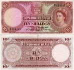 Fiji, 10 Shillings, 1957, XF, p52a
serial number: C/1 128112, Queen Elizabeth II portrait