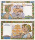 France, 500 Francs, 1942, UNC, p95b
serial number: X.6964.409, imzalar: Belin-Rousseau- Gilly