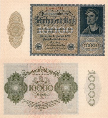 Germany, 10.000 Mark, 1922, UNC, p71
serial number: 11N 044511